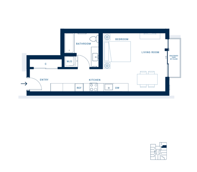 Studio F 412 floor plan